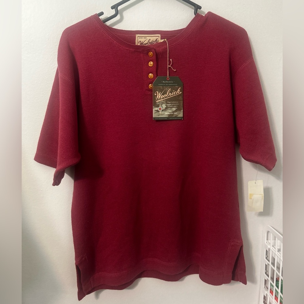 NWT | Woolrich Burgundy Short Sleeve Henley